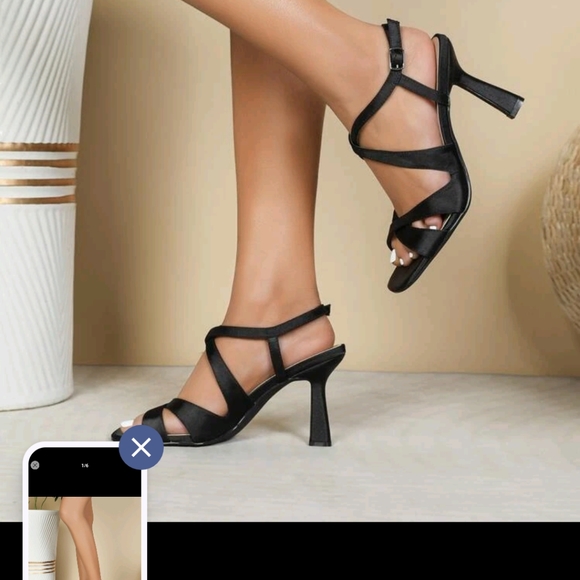 Shein Satin Heeled Sandals - Picture 3 of 9